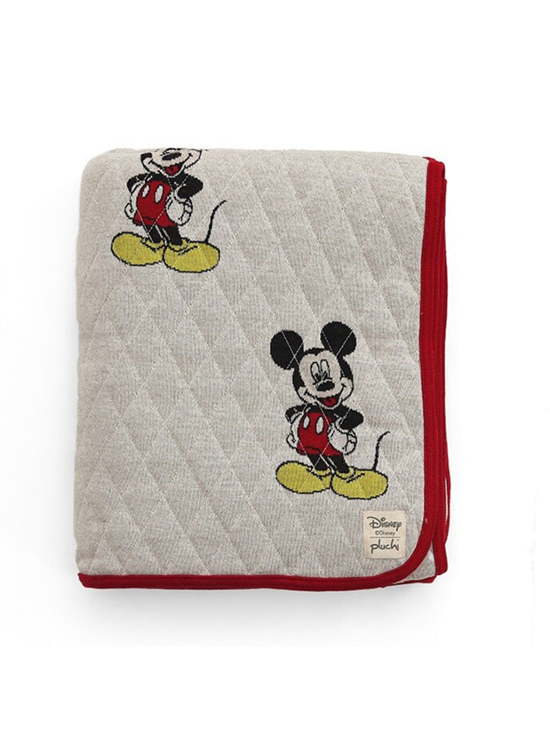 

Pluchi White & Red Mickey Printed Pure Cotton AC Room 350 GSM Single Bed Blanket