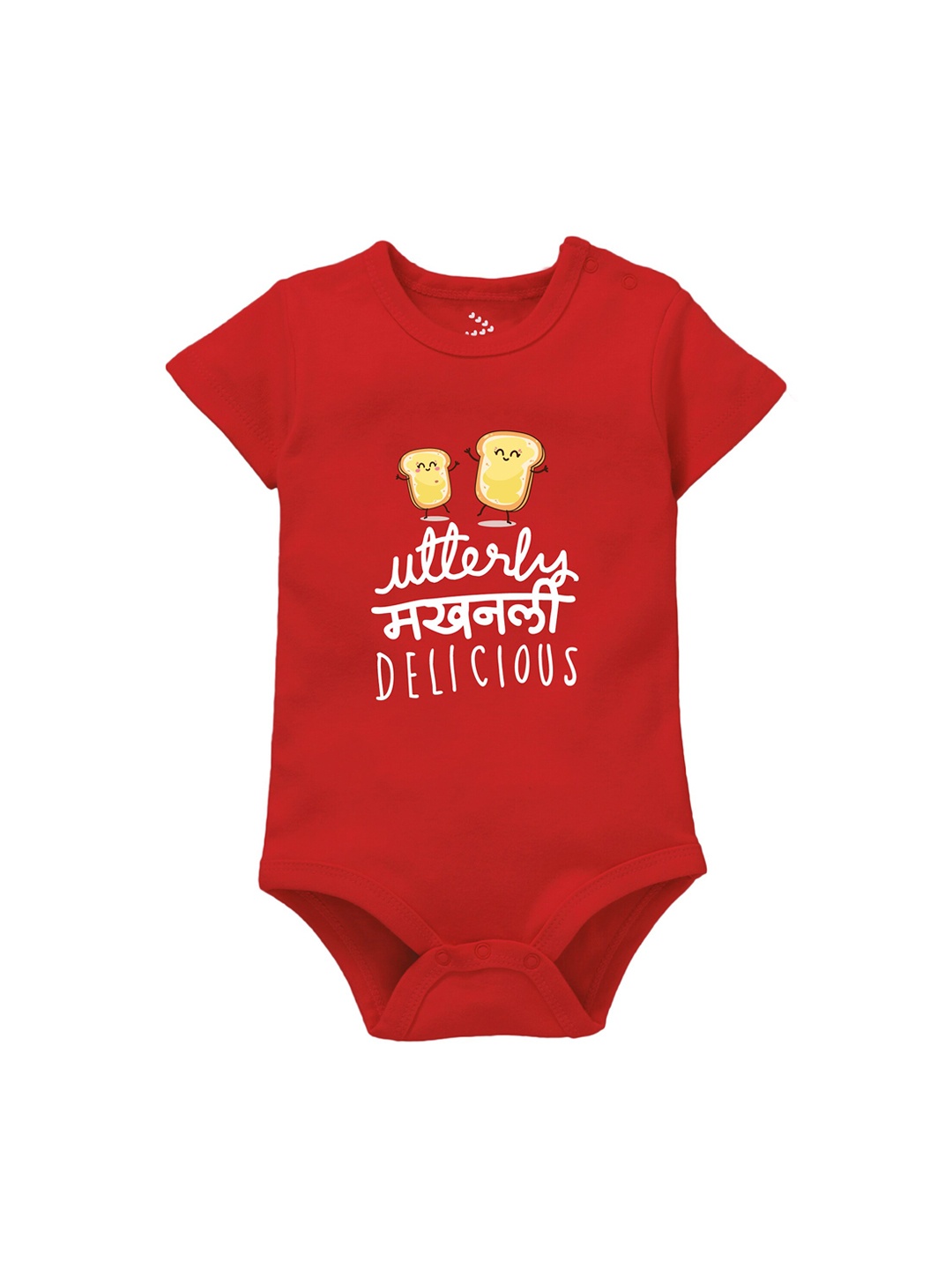 

Zeezeezoo Infants Typographic Printed Pure Cotton Bodysuit, Red