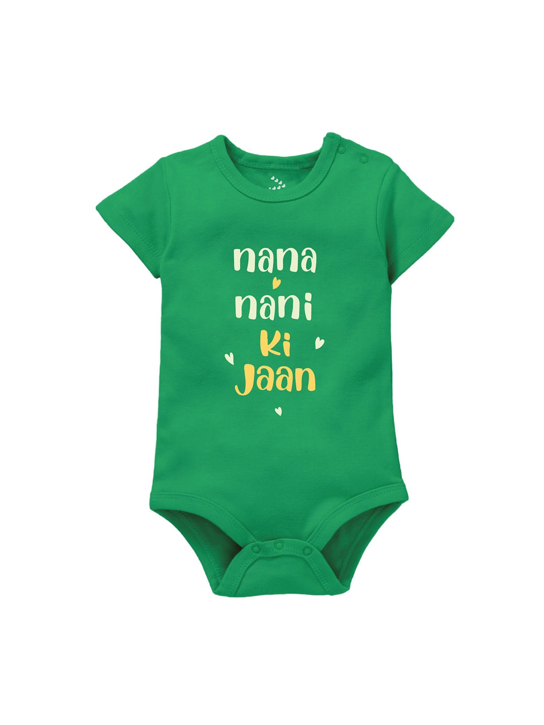 

Zeezeezoo Infants Nana Nani Printed Pure Cotton Bodysuit, Green