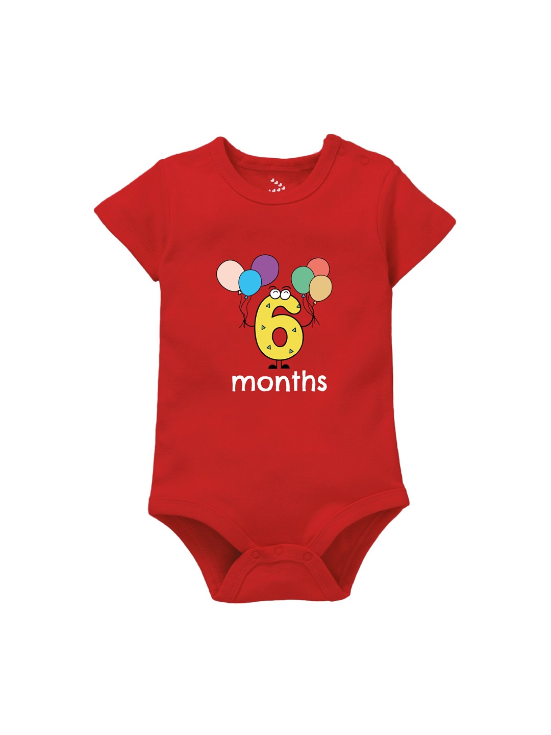 

Zeezeezoo Infants Birthday Printed Pure Cotton Bodysuit, Red