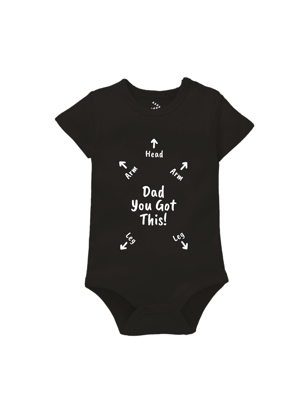 

Zeezeezoo Infants Dad Surprise Printed Pure Cotton Bodysuit, Black