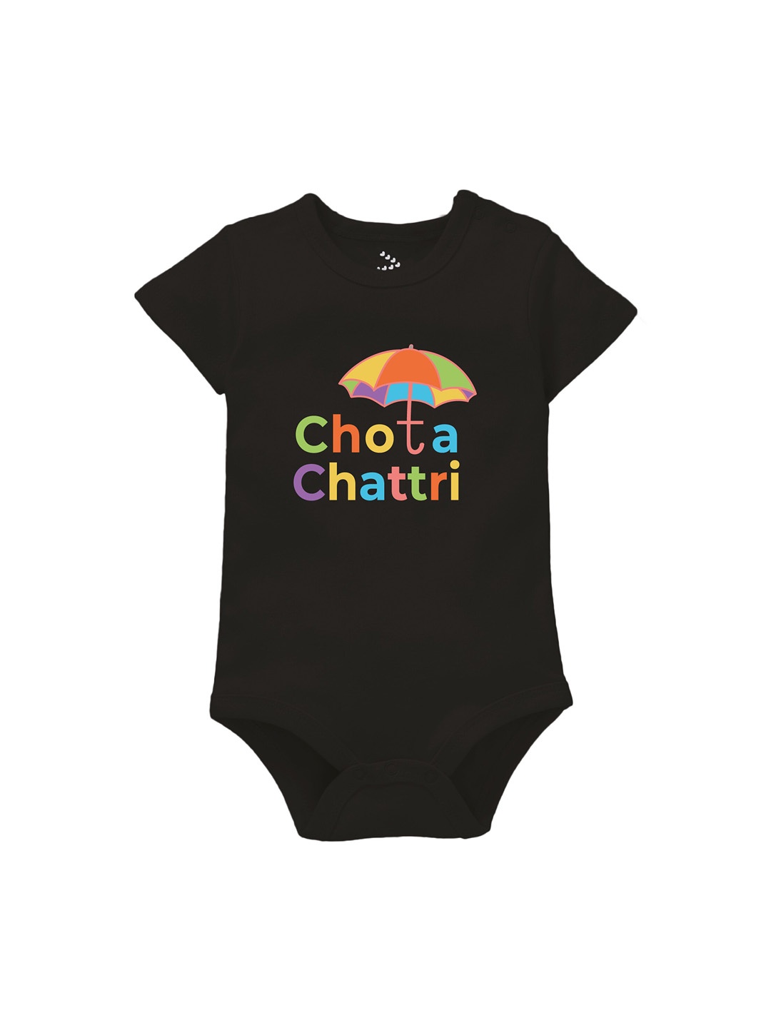 

Zeezeezoo Infants Typographic Printed Pure Cotton Bodysuit, Black