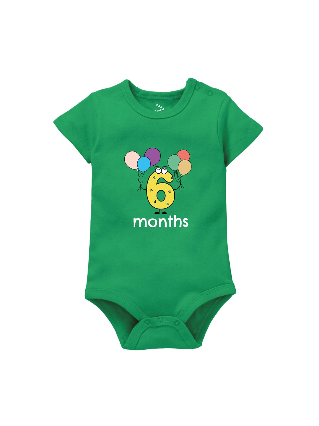 

Zeezeezoo Infants Birthday Printed Pure Cotton Bodysuit, Green