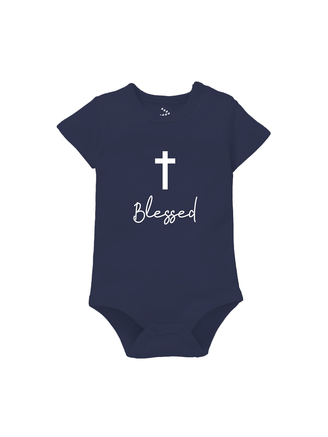 

Zeezeezoo Infant Blessed Printed Bodysuit, Navy blue