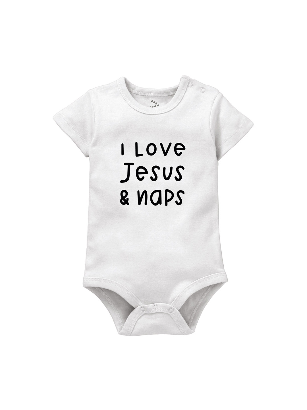 

Zeezeezoo Infants Jesus Naps Printed Pure Cotton Bodysuit, White