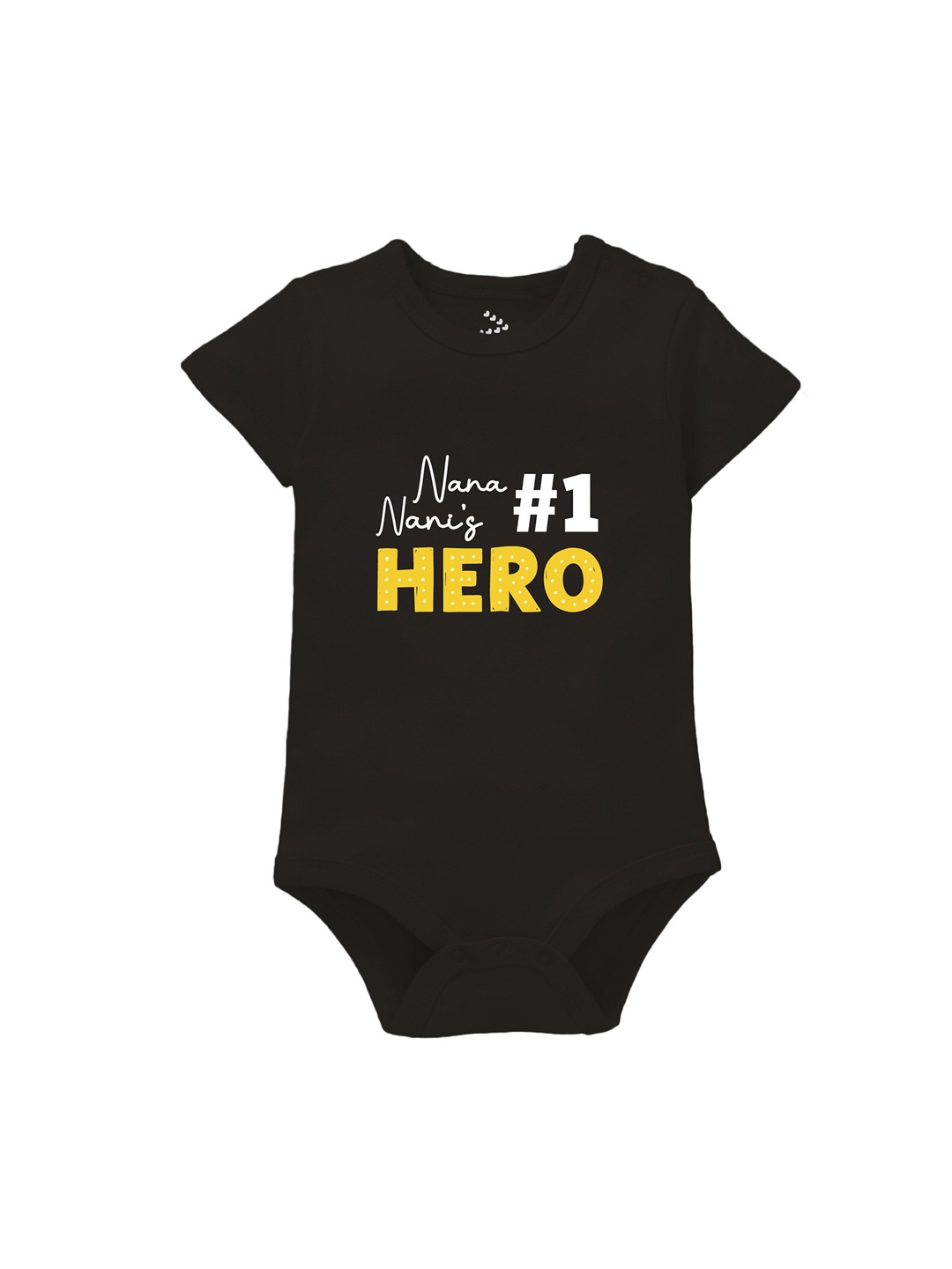 

Zeezeezoo Infants Nana Nani Printed Pure Cotton Bodysuit, Black