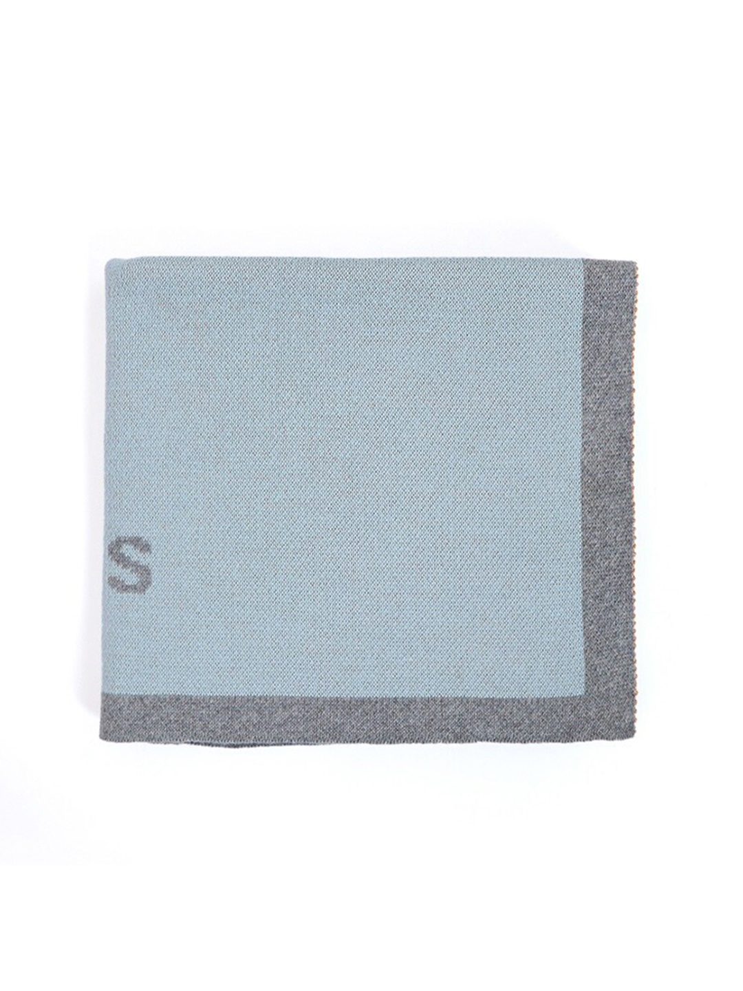 

Pluchi Kids Blue & Grey Melange AC Room 350 GSM Pure Cotton Single Bed Blanket