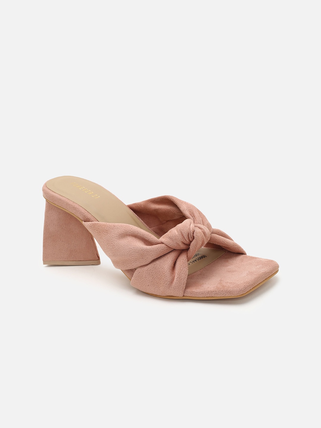 

FOREVER 21 Pink Knotted Suede Block Heels