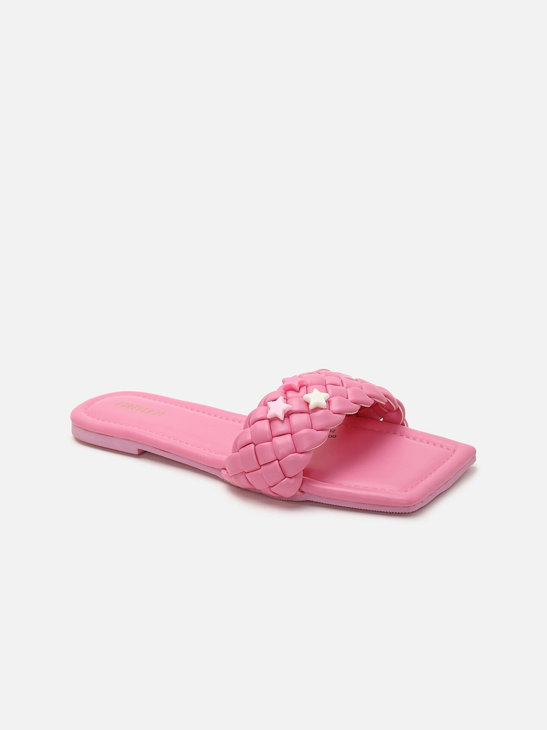 

FOREVER 21 Pink Braided Embellished Open Toe Flats