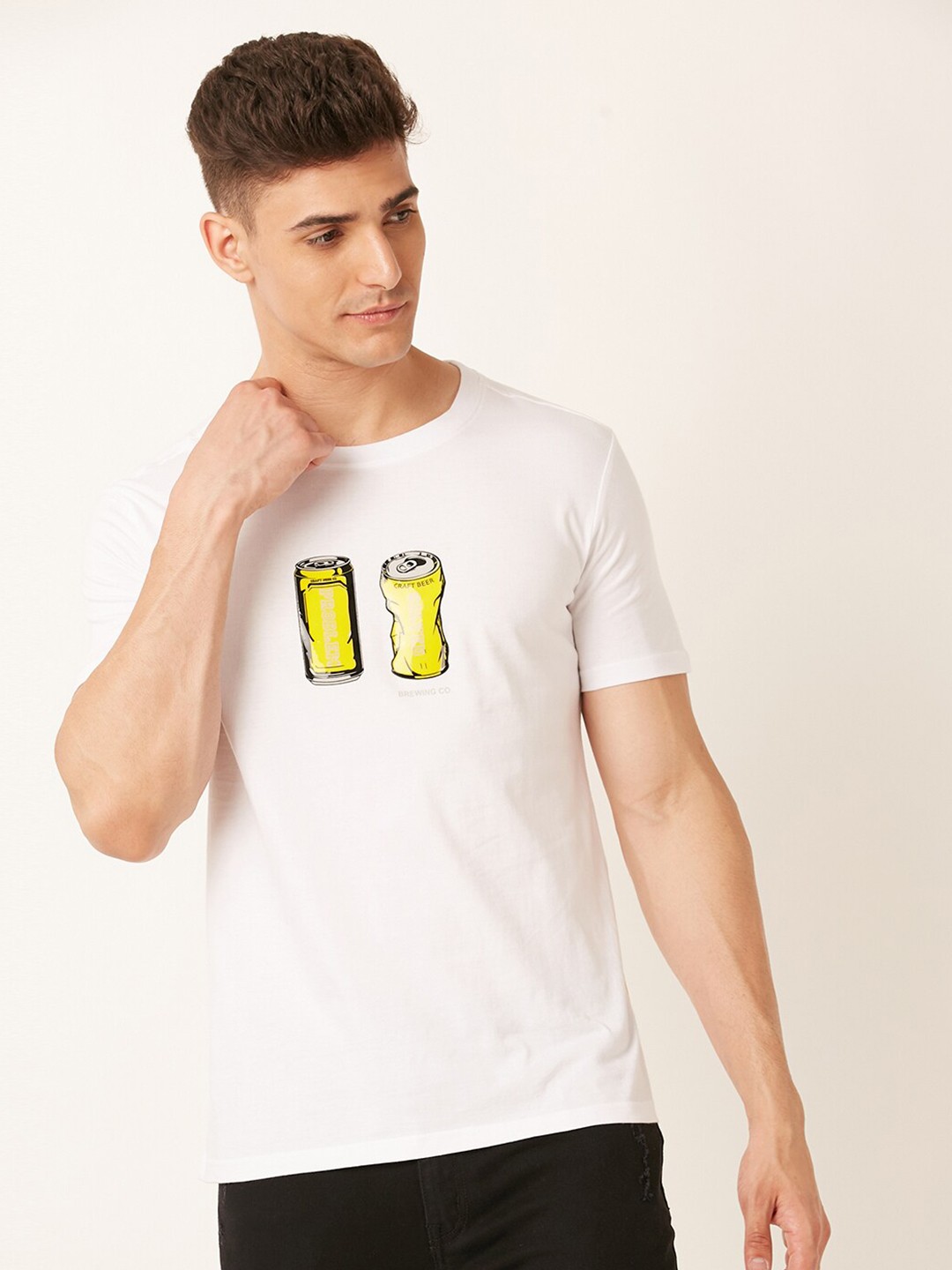 

FOREVER 21 Graphic Printed Pure Cotton T-Shirt, White
