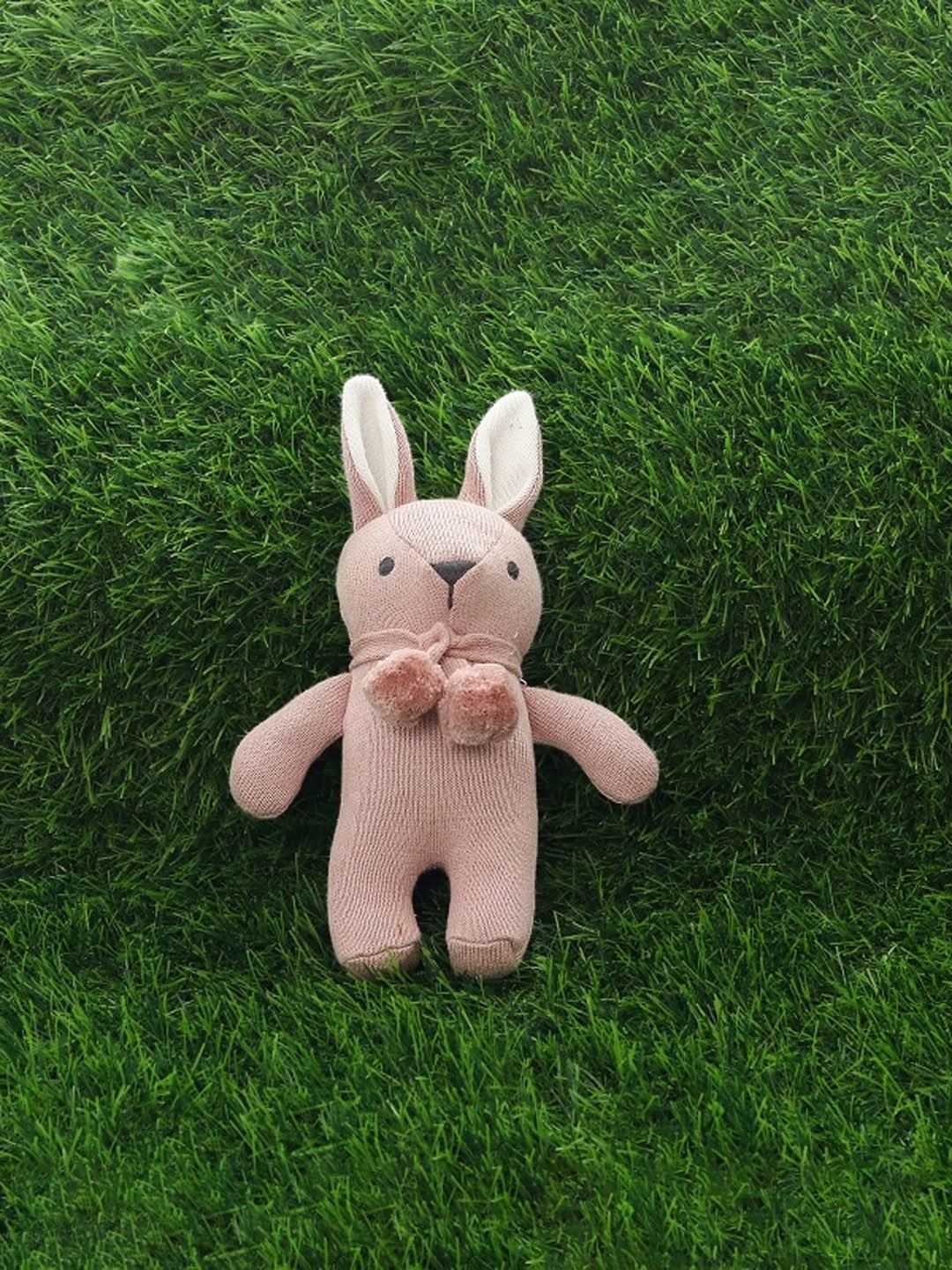 

Pluchi Unisex Kids Toto Bear Cotton Knitted Rattle Soft Toy, Pink