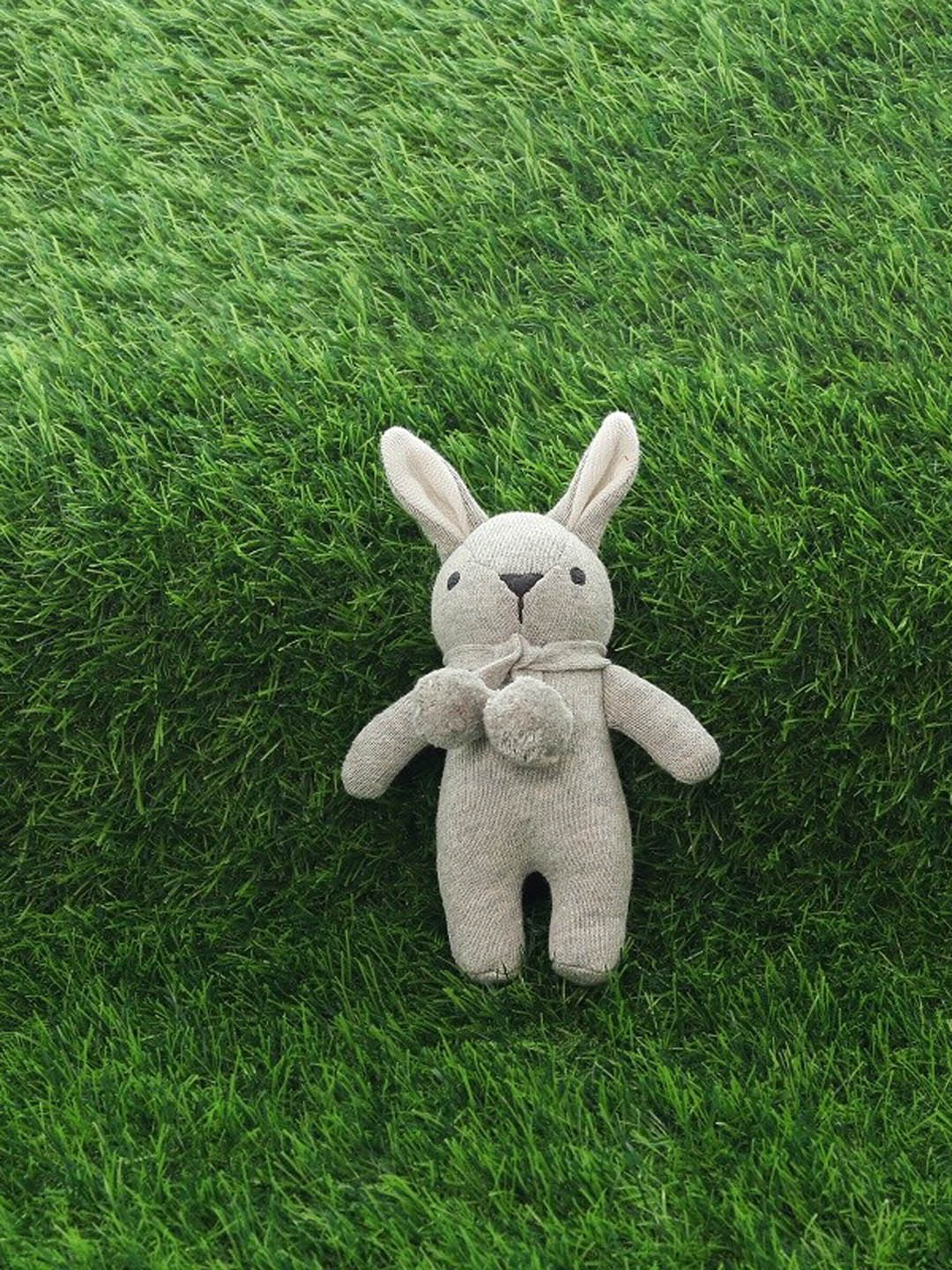 

Pluchi Kids Cotton Toto Bear Stuffed Soft Rattle Toy, Grey melange