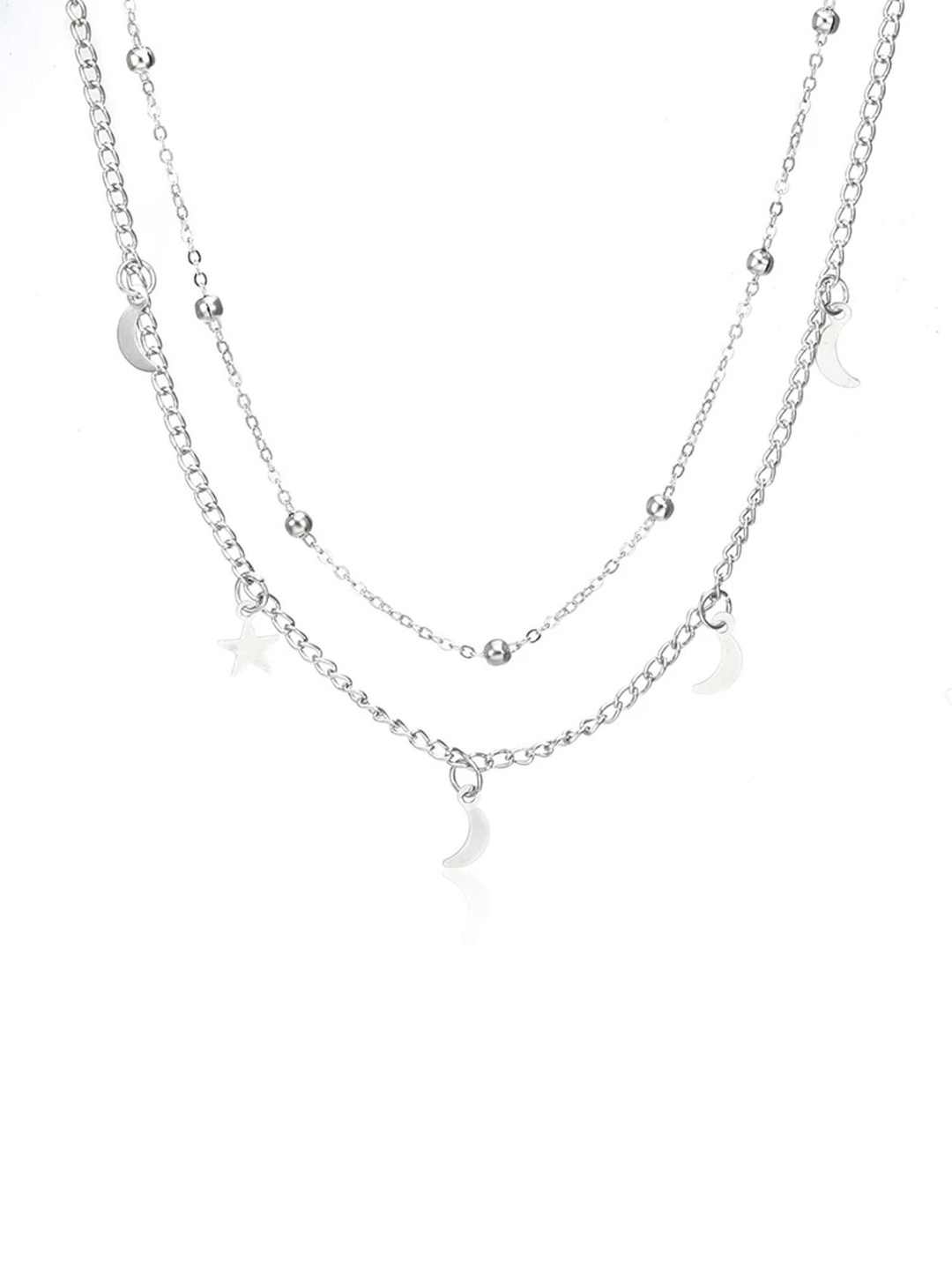 

MYKI Silver-Plated Star Moon Layered Necklace