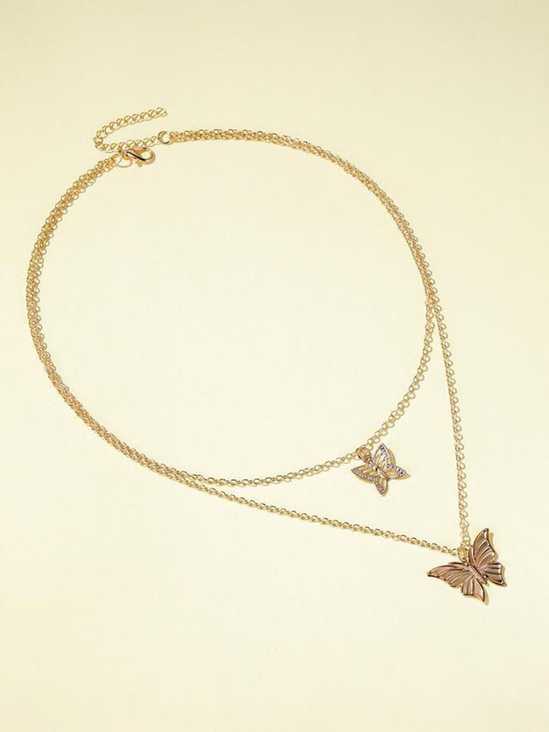 

MYKI Rose Gold-Plated Butterfly Layered Necklace