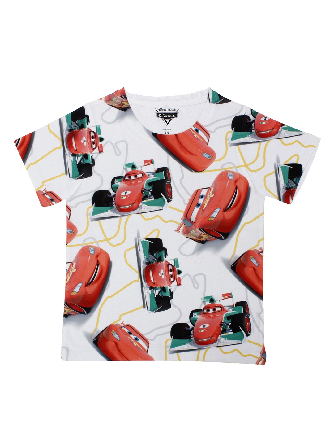 

Disney by Wear Your Mind Boys White Printed Round Neck T-shirt