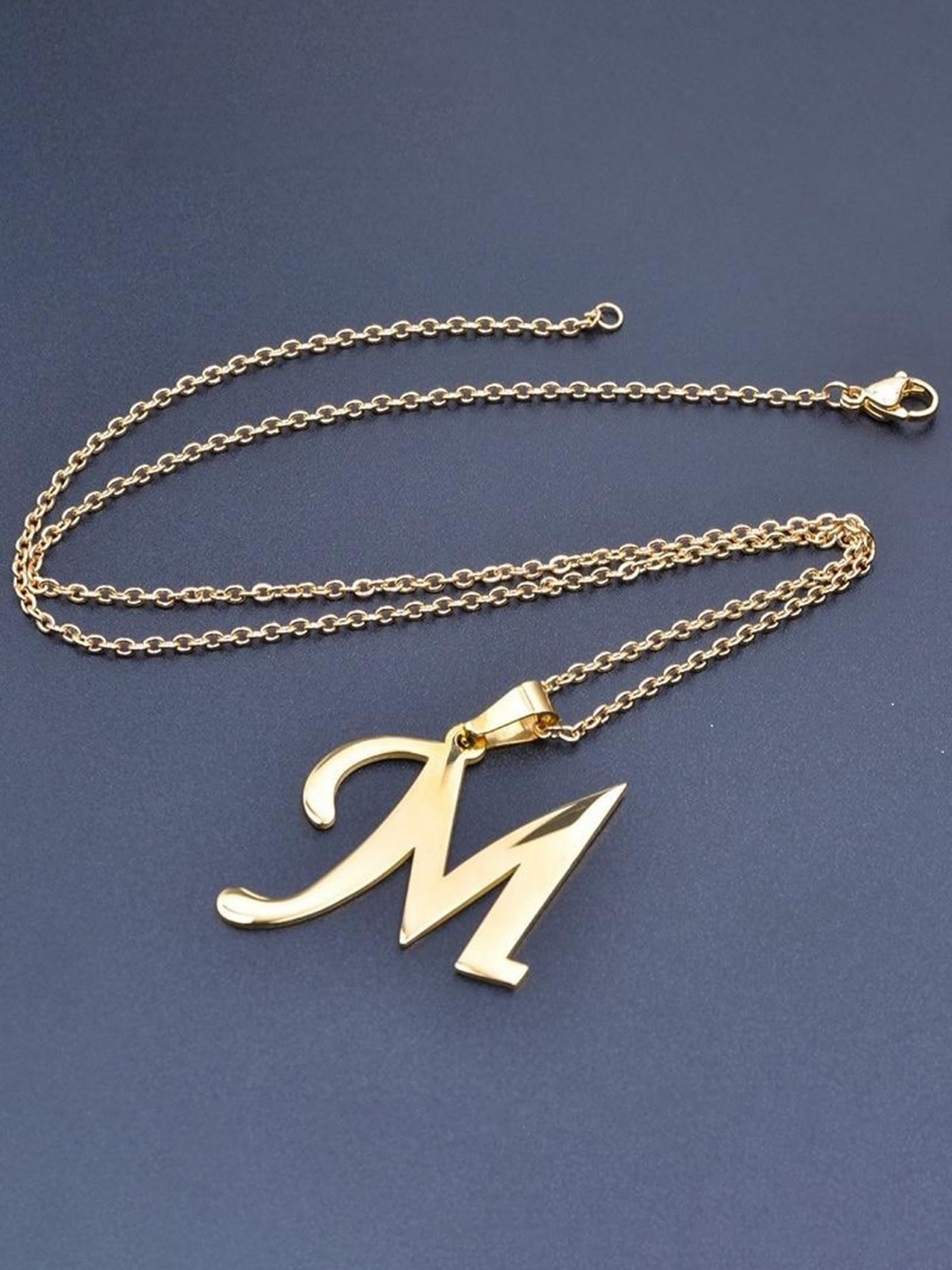 

MYKI Stainless Steel Gold Plated M Alphabet Chain