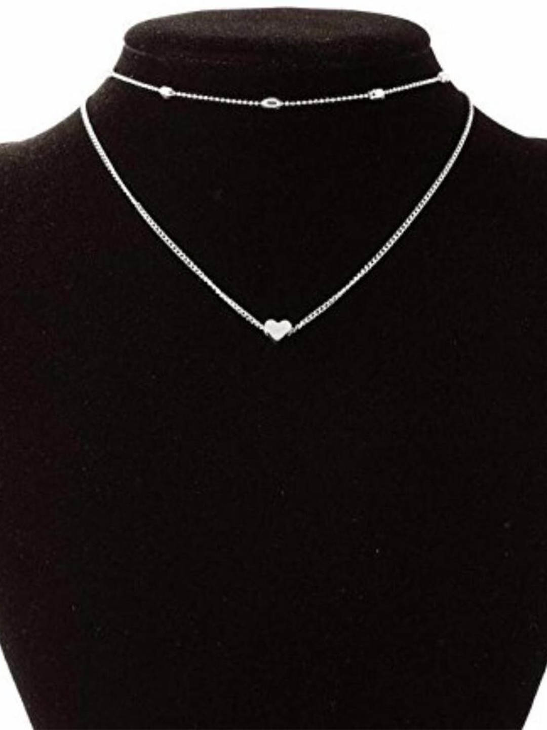

MYKI Silver-Plated Heart Layered Necklace