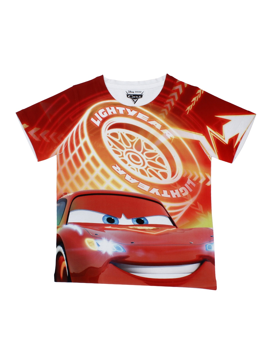 

Disney by Wear Your Mind Boys Red & White Printed Round Neck T-shirt