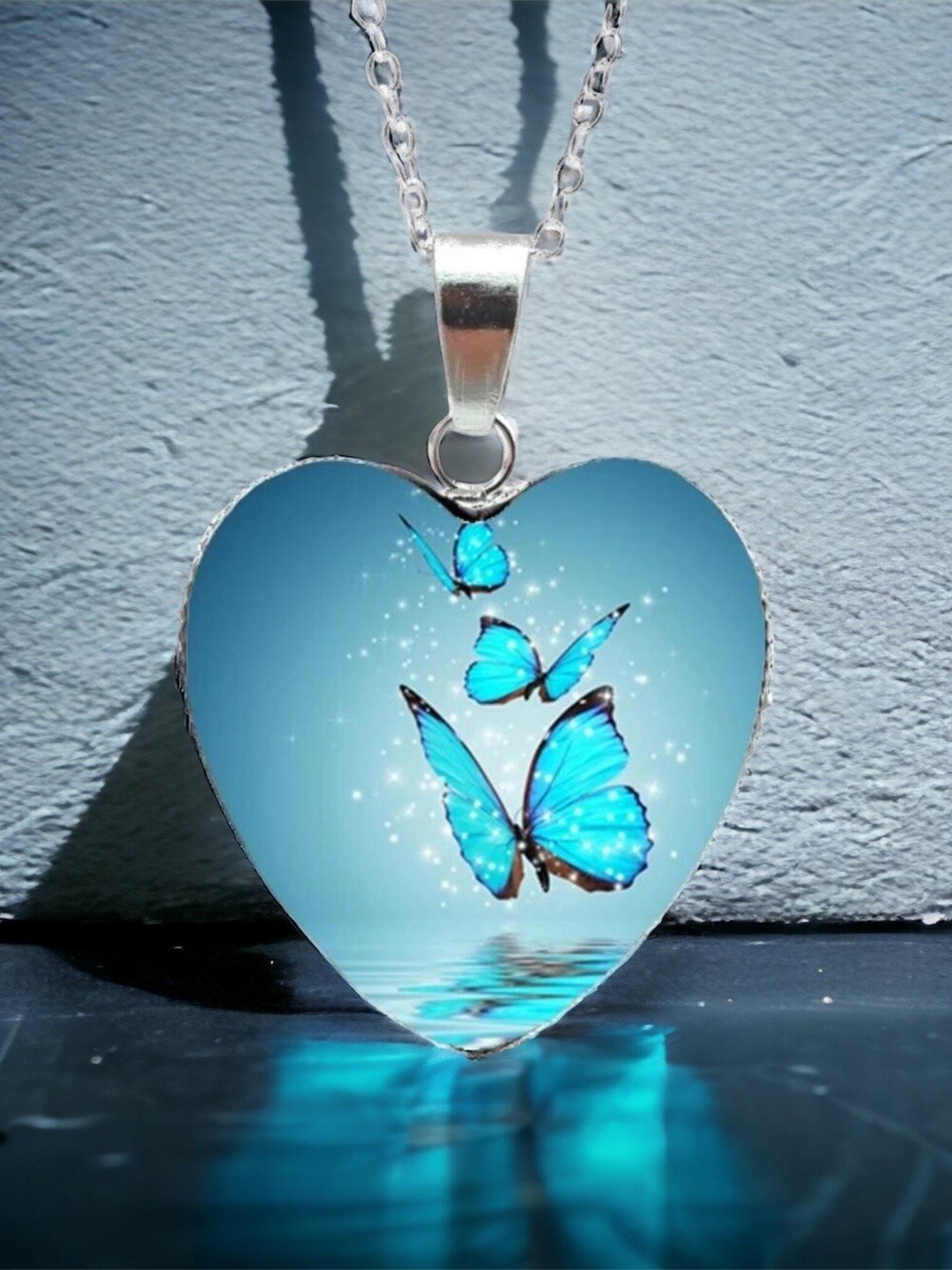 

MYKI Silver-Plated Pendant With Chain, Blue