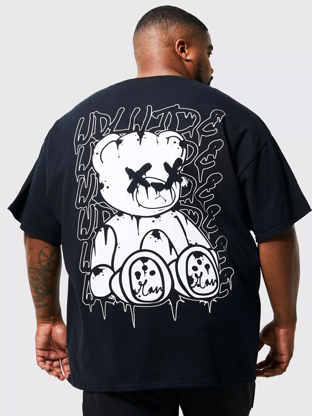 

INKKR Graphic Printed Oversized Fit T-shirt, Navy blue