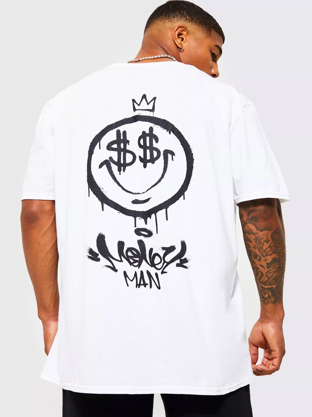 

INKKR Graphic Printed Oversized Fit T-shirt, White