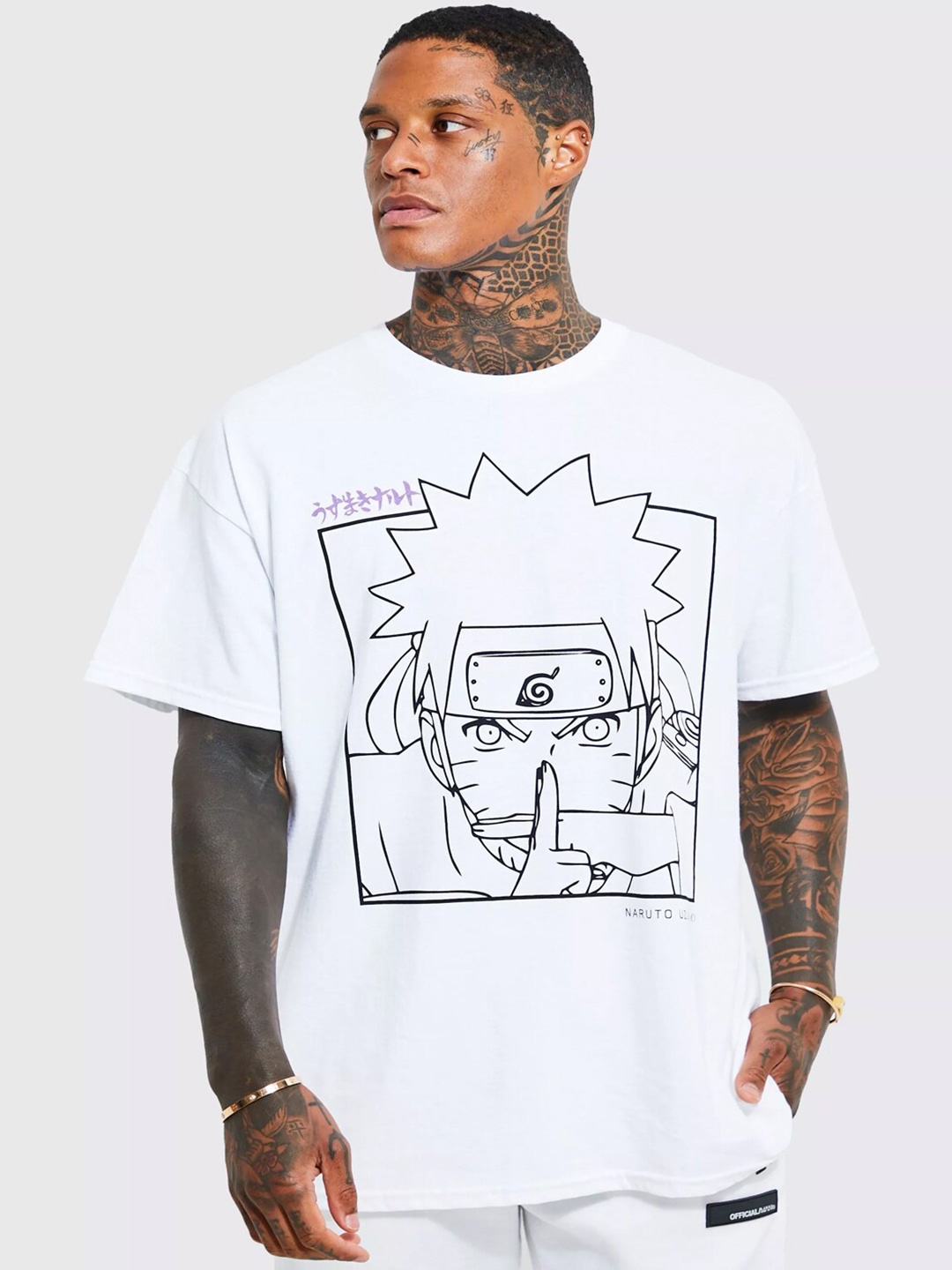 

INKKR Graphic Printed Oversized Fit T-shirt, White