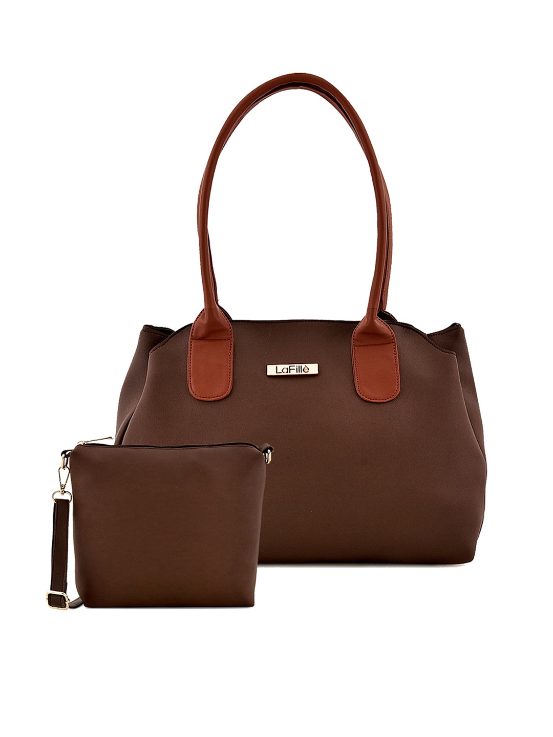 

LaFille PU Structured Shoulder Bag, Brown