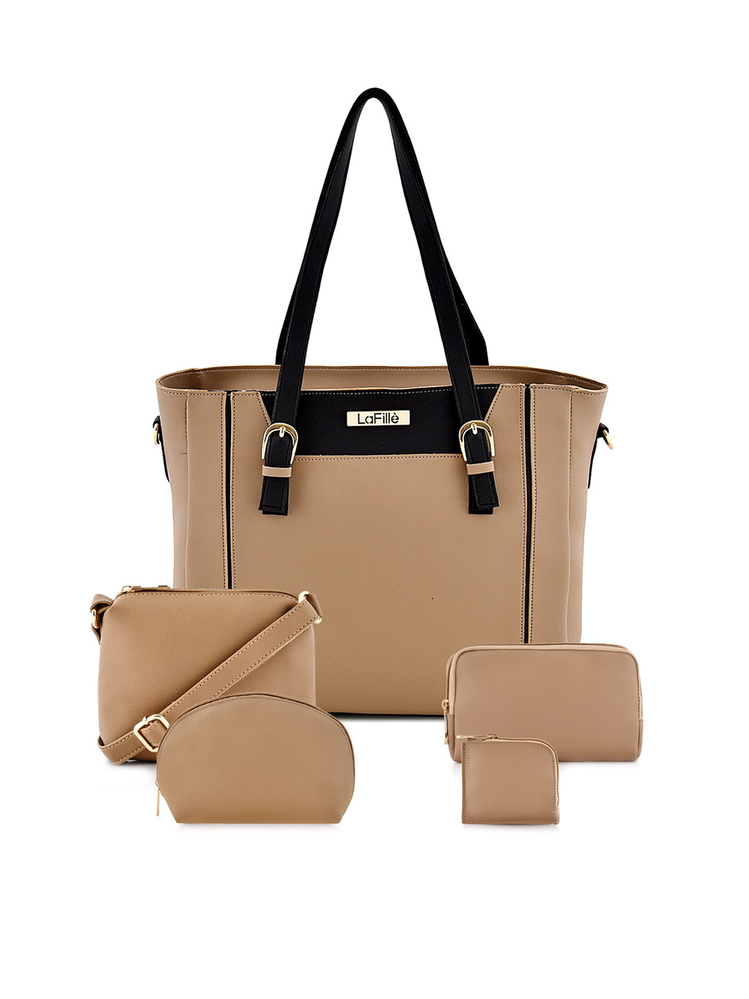 

LaFille Structured Handheld Bag, Beige