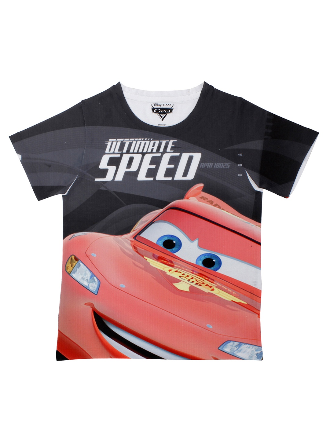 

Disney by Wear Your Mind Boys Grey And Black Printed Round Neck T-shirt