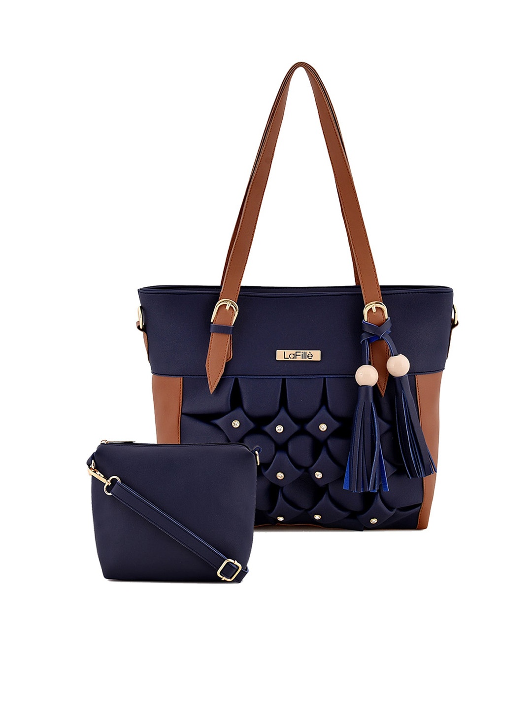 

LaFille Structured Shoulder Bag with Tasselled, Blue