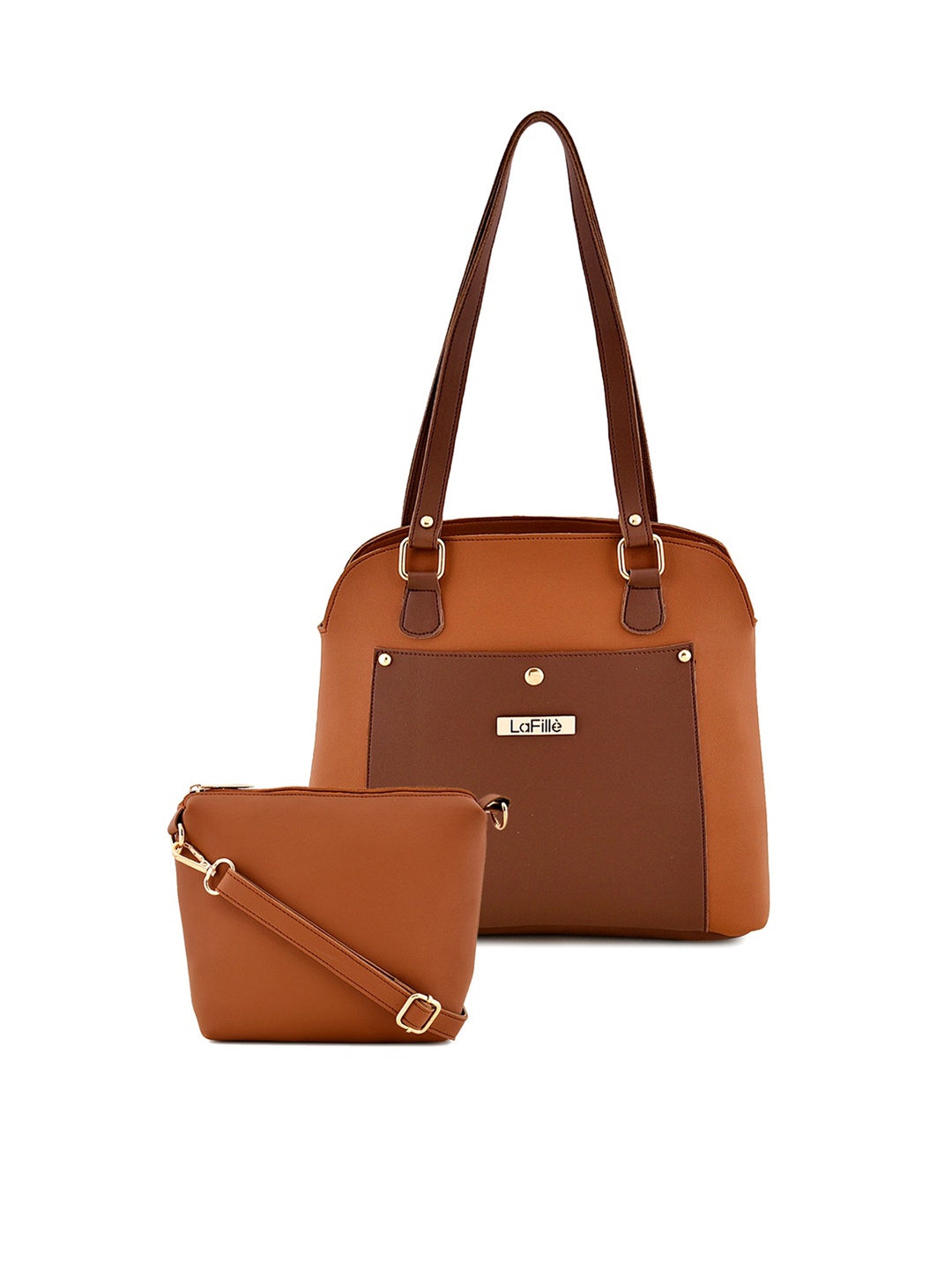 

LaFille PU Structured Shoulder Bag, Tan