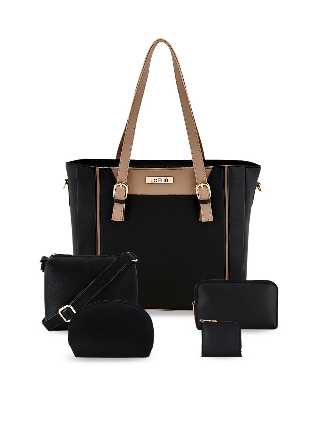 

LaFille Structured Shoulder Bag with Tasselled, Black