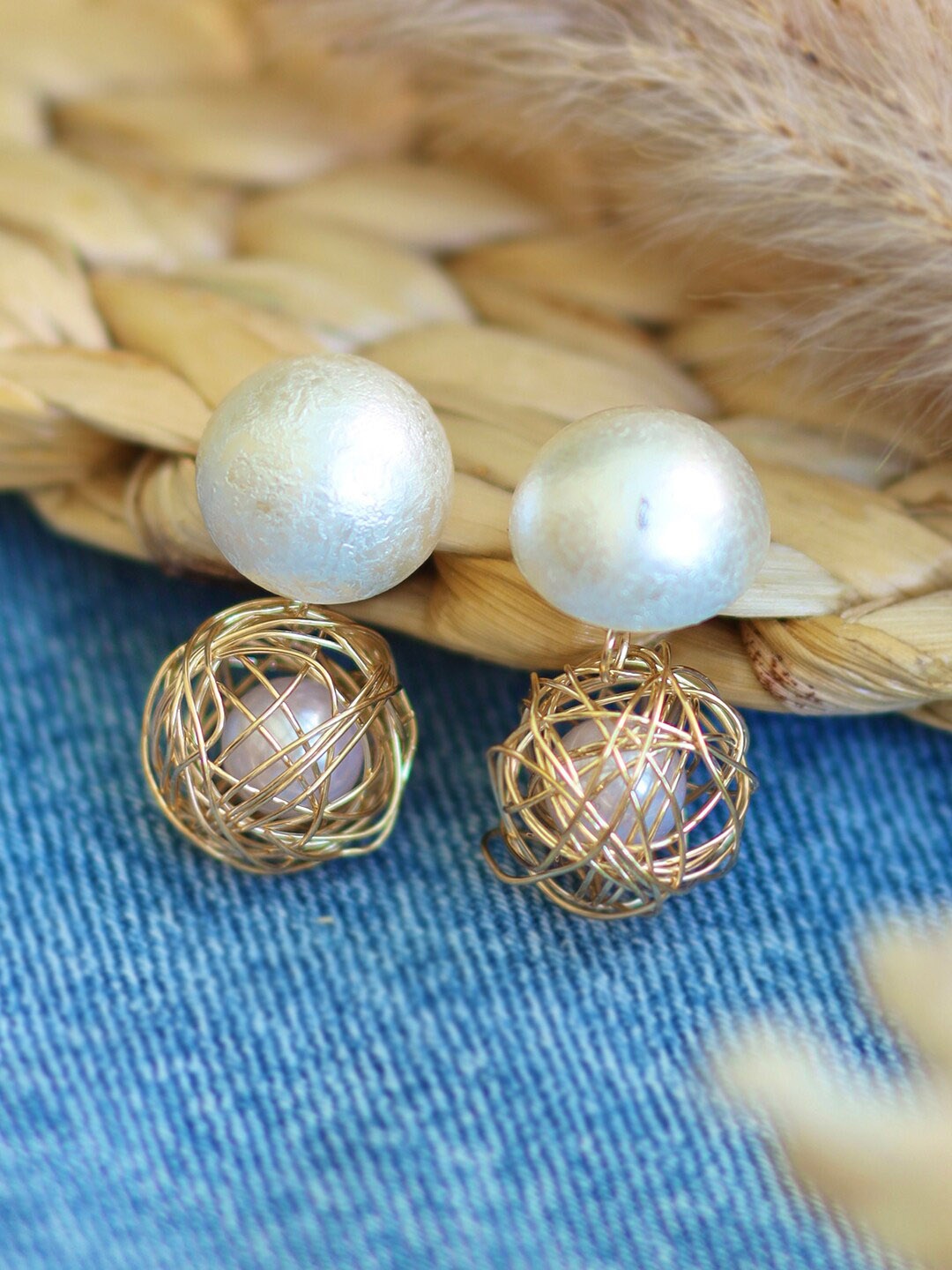 

Ayesha Gold-Plated Pearl Studs Earrings
