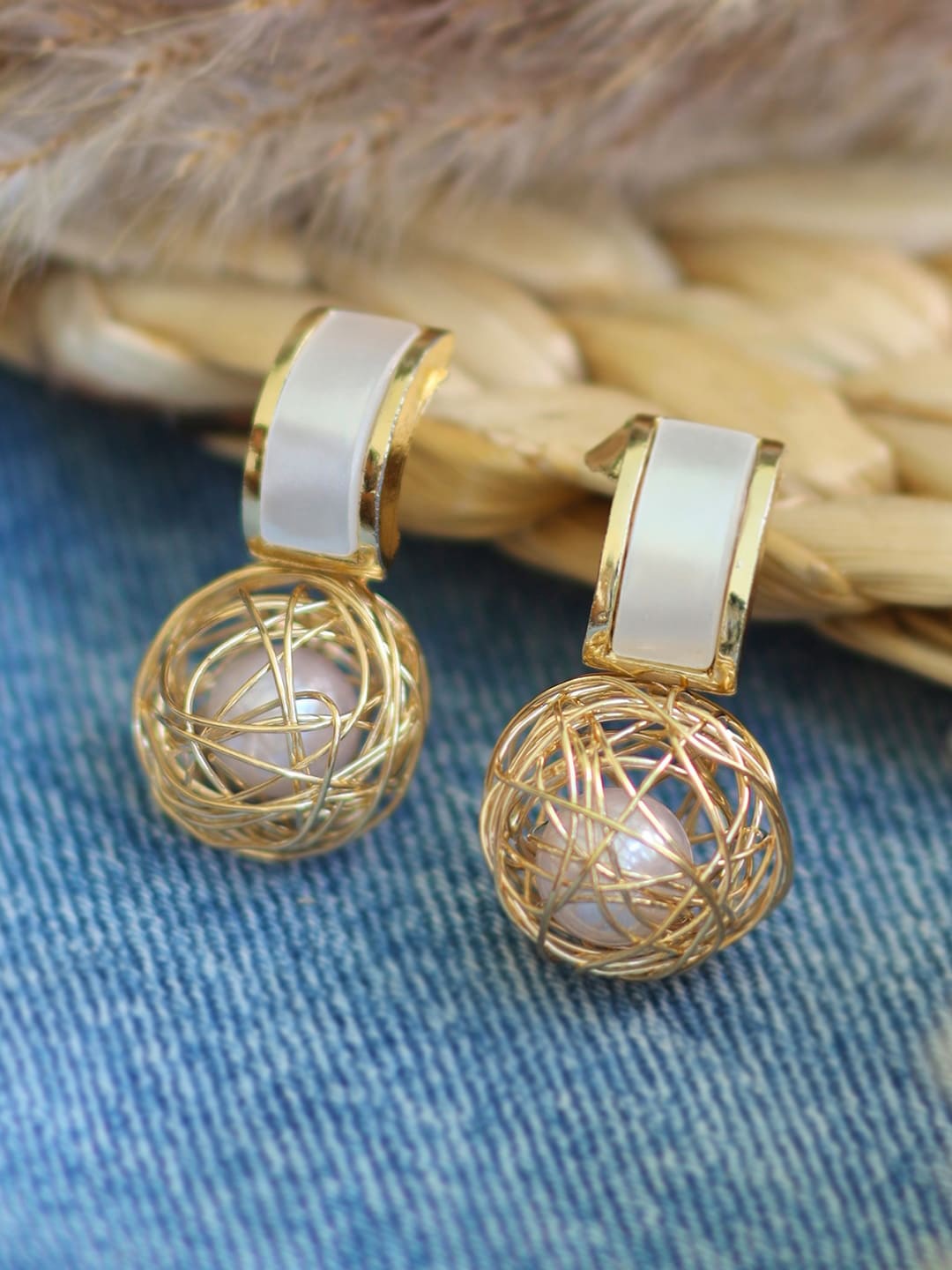 

Ayesha Gold-Plated Contemporary Drop Earrings
