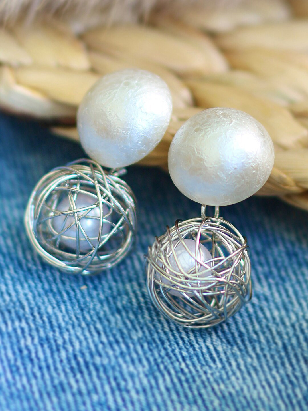 

Ayesha Silver-Plated Pearl Drop Earrings