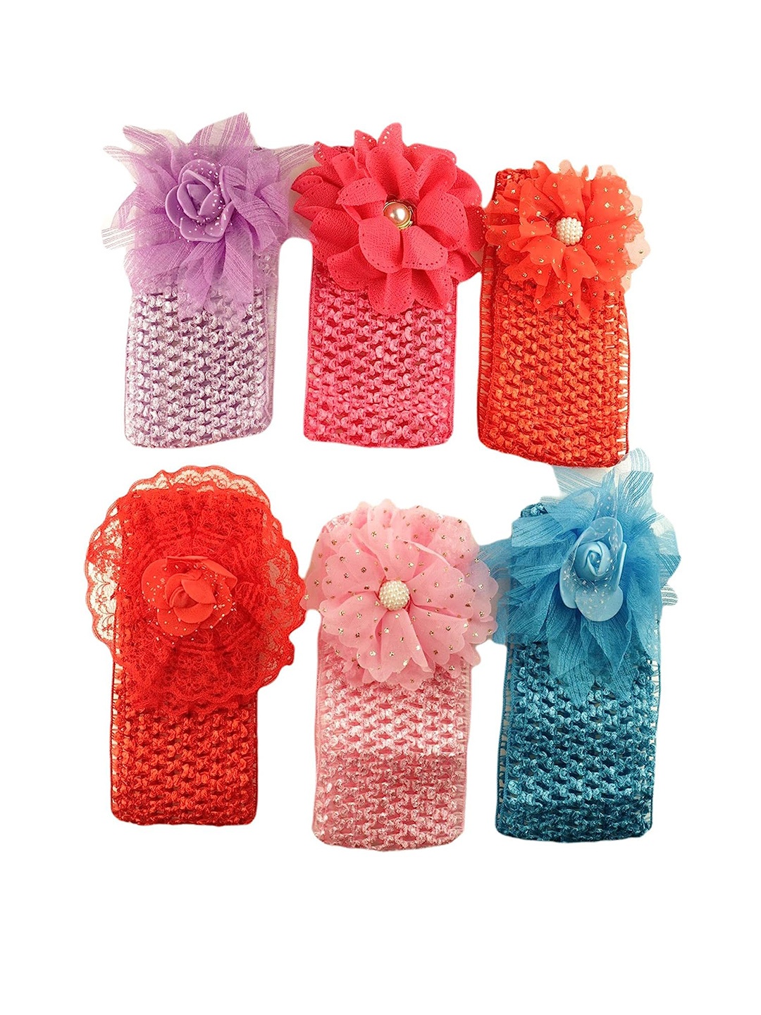 

LYTIX Infant Girls Pack of 6 Assorted Elastic Bow Headbands