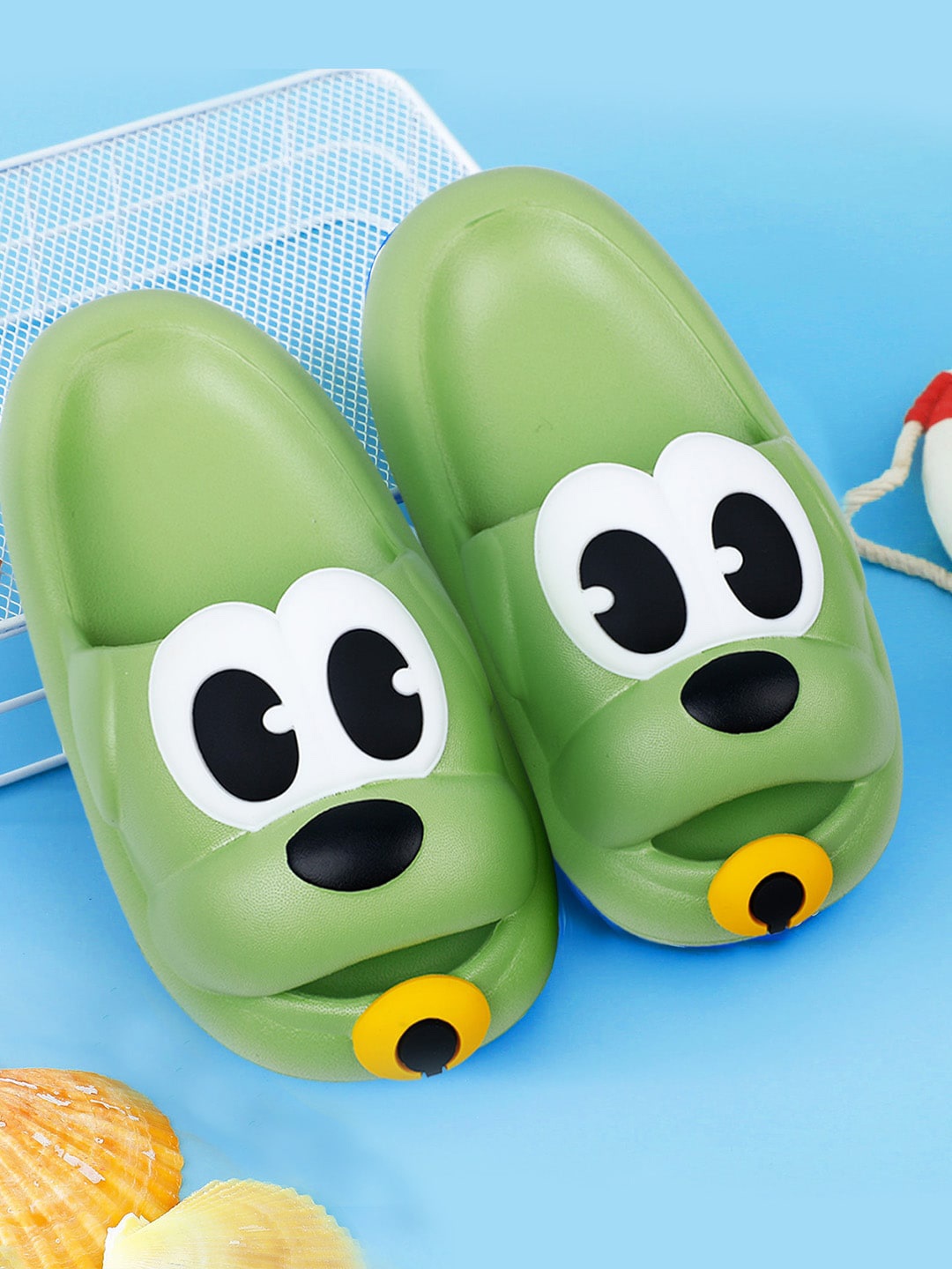 

Baby Moo Kids Dog Applique Waterproof Soft Anti-Skid Sliders, Green