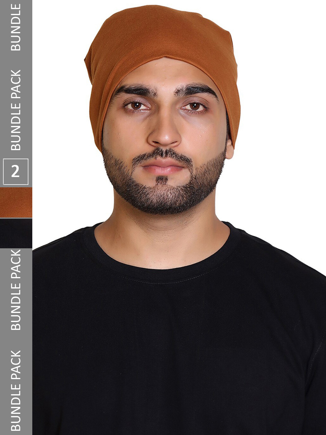 

Gajraj Unisex Pack Of 2 Cotton Slouchy Beanies, Black