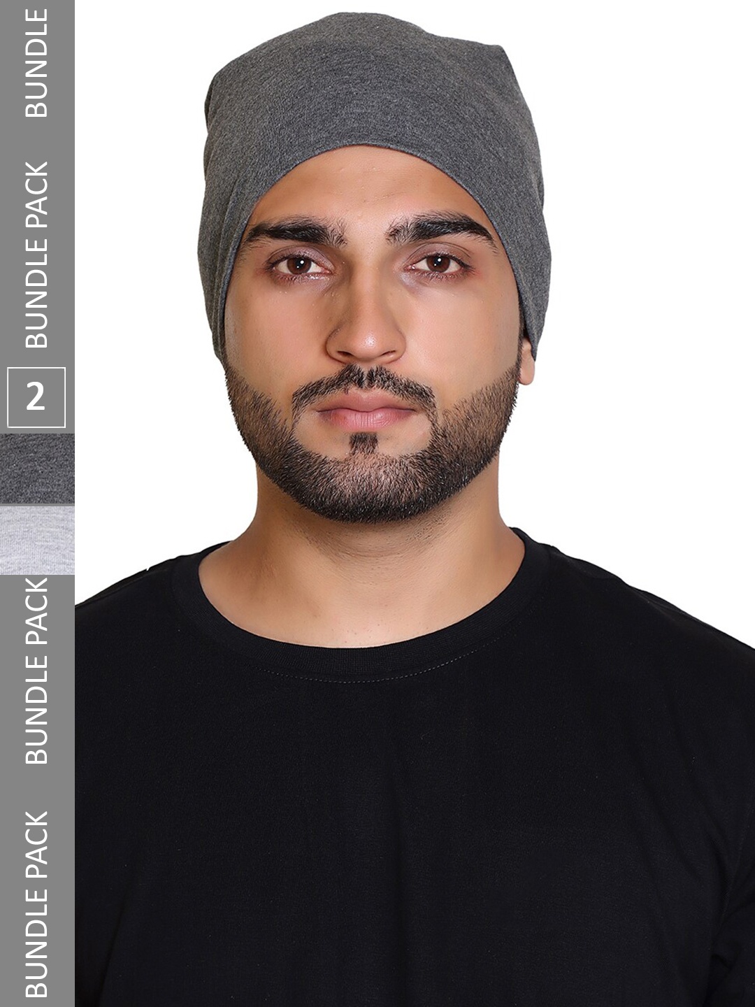

Gajraj Unisex Pack of 2 Cotton Slouchy Beanie, Grey