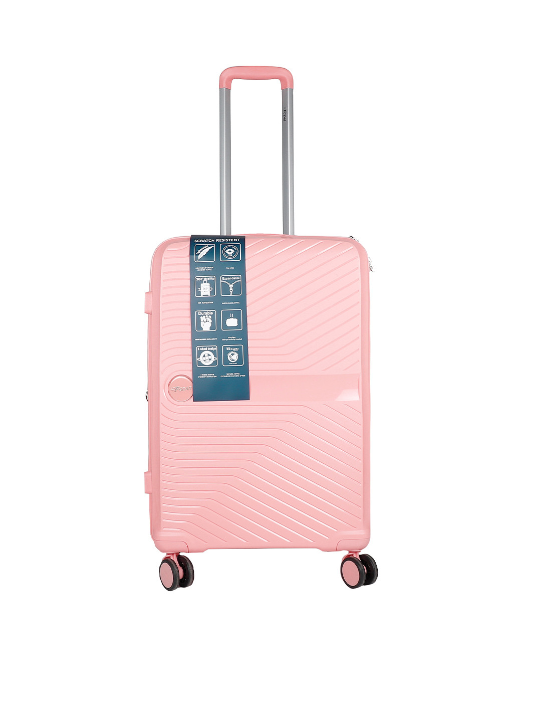 

F Gear Textured Medium Trolley Bag, Peach
