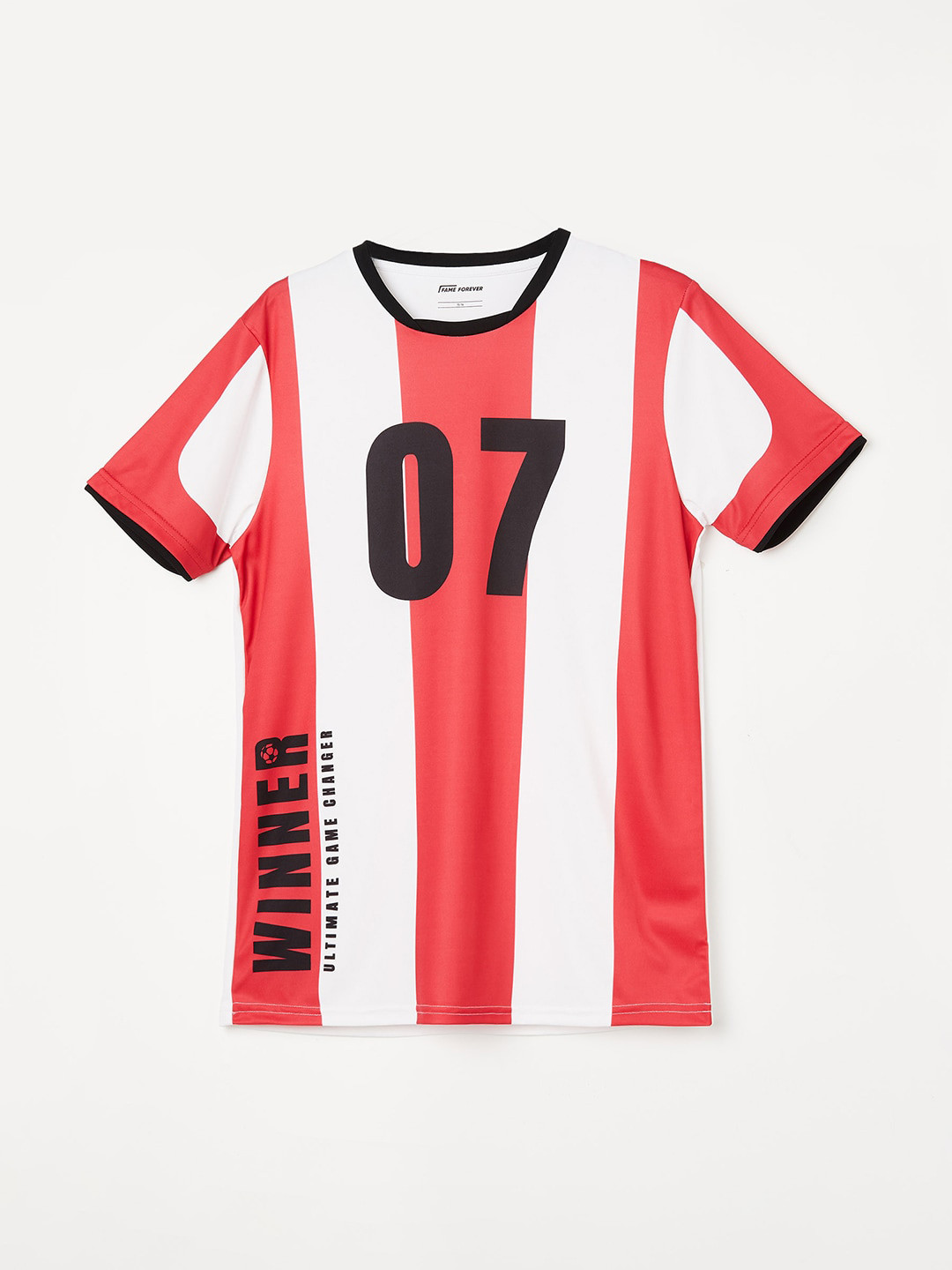

Fame Forever by Lifestyle Boys Striped Round Neck T-shirt, Red