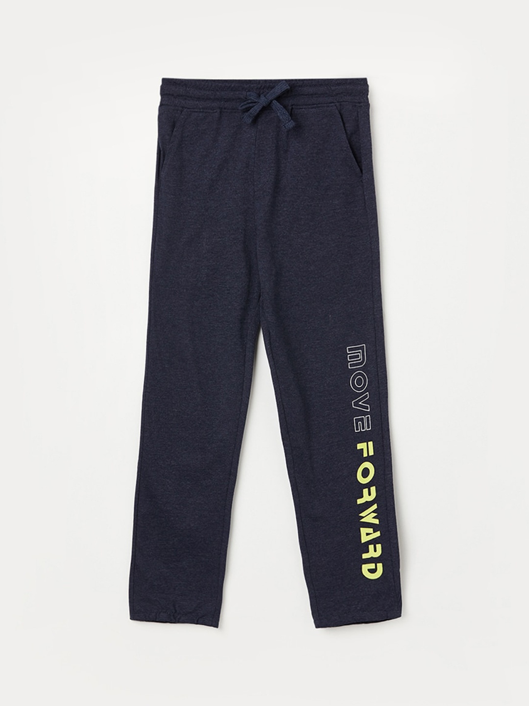 

Fame Forever by Lifestyle Boys Typography Printed Mid-Rise Pure Cotton Track Pants, Grey melange