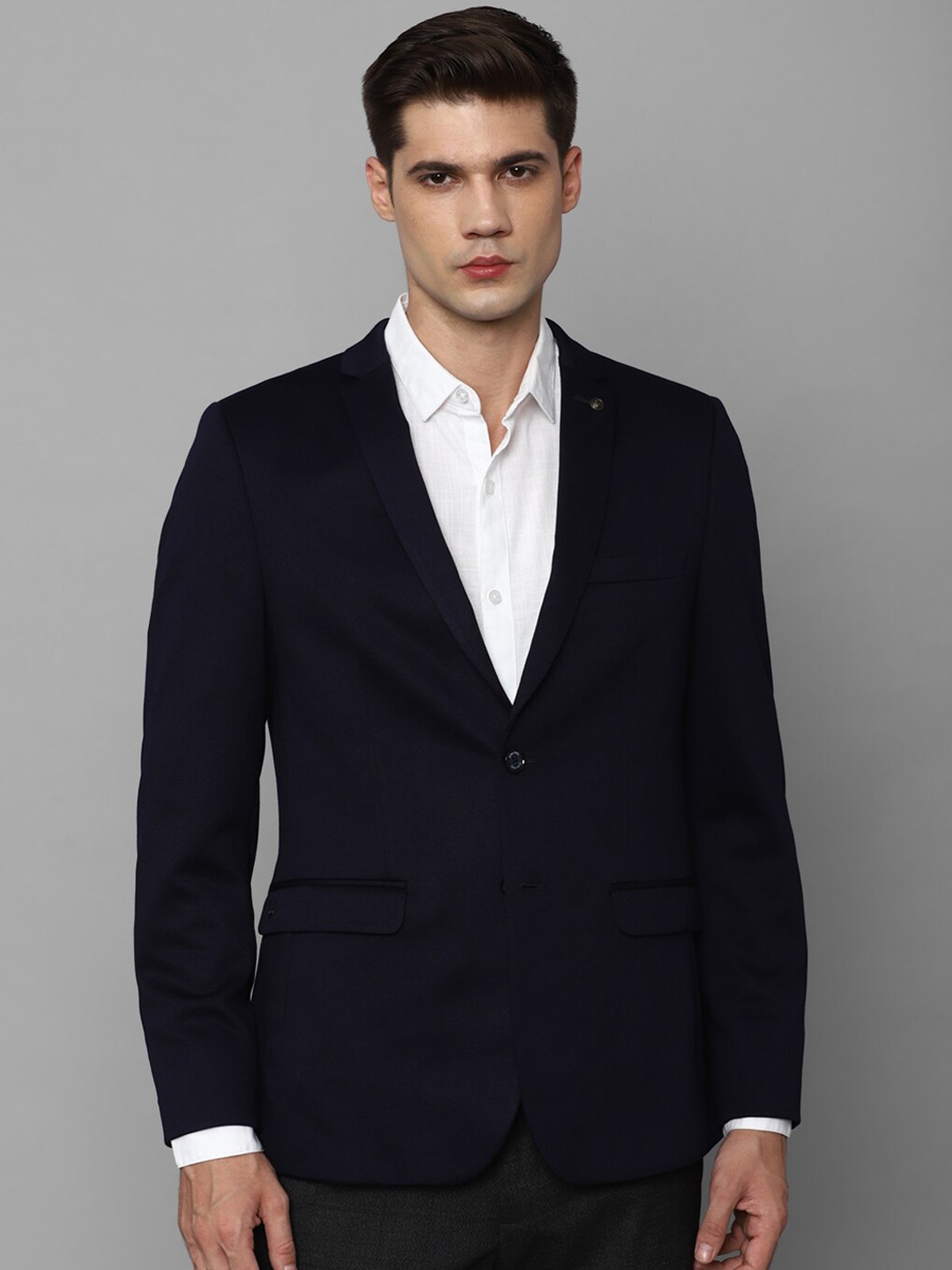 

Allen Solly Single-Breasted Slim-Fit Formal Blazer, Navy blue