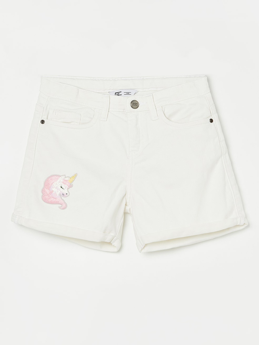 

Fame Forever by Lifestyle Girls Embellished Denim Shorts, White