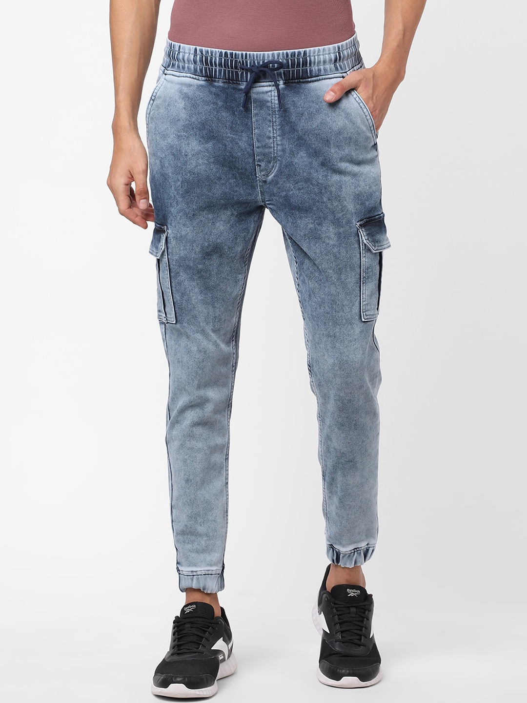 

R&B Men Slim Fit Heavy Fade Cotton Jeans, Blue