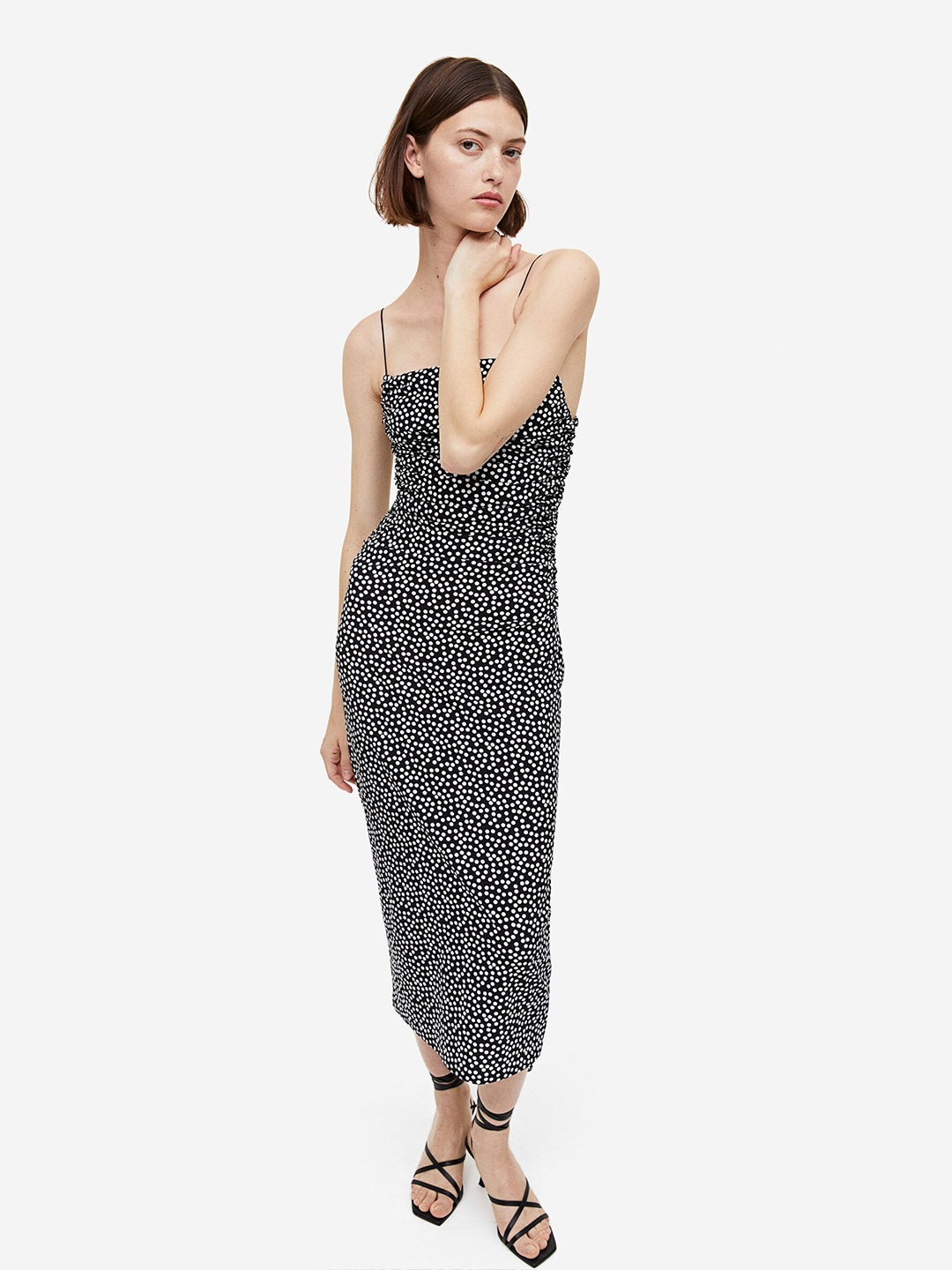 

H&M Draped Bodycon Dress, Black