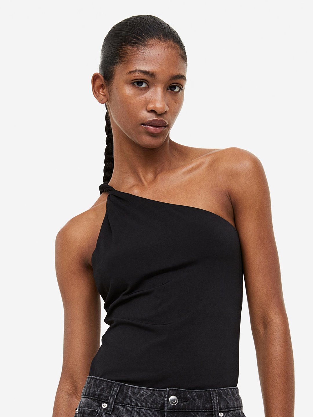 

H&M One-Shoulder Top, Black