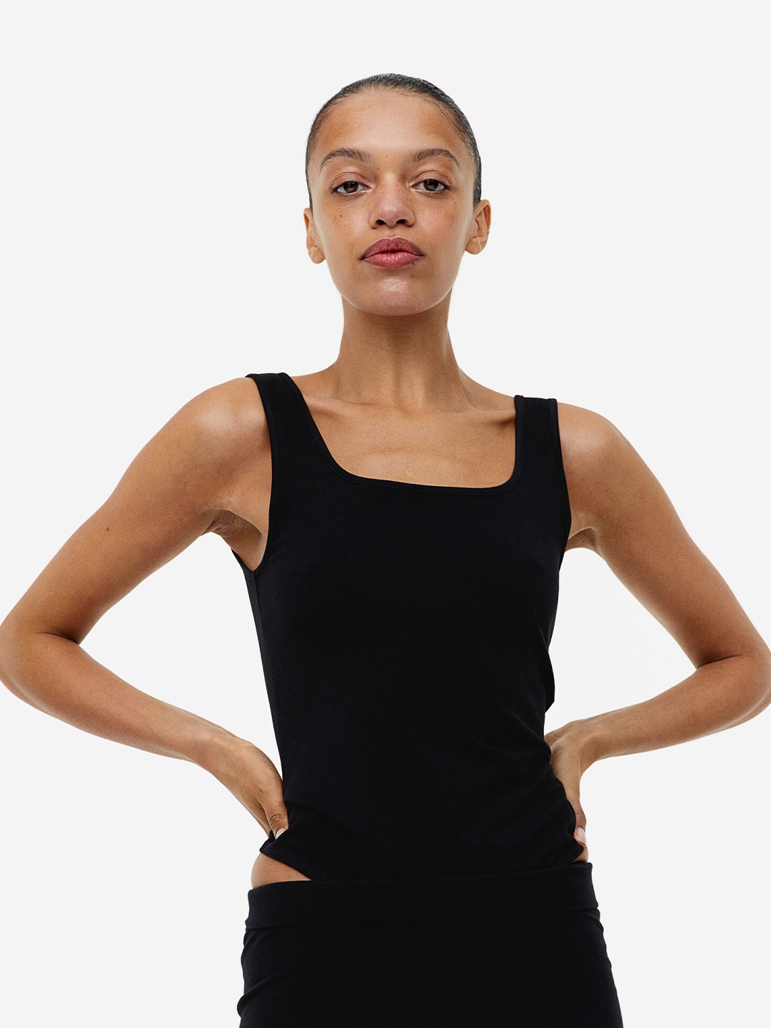 

H&M Square-Neck Thong Body, Black