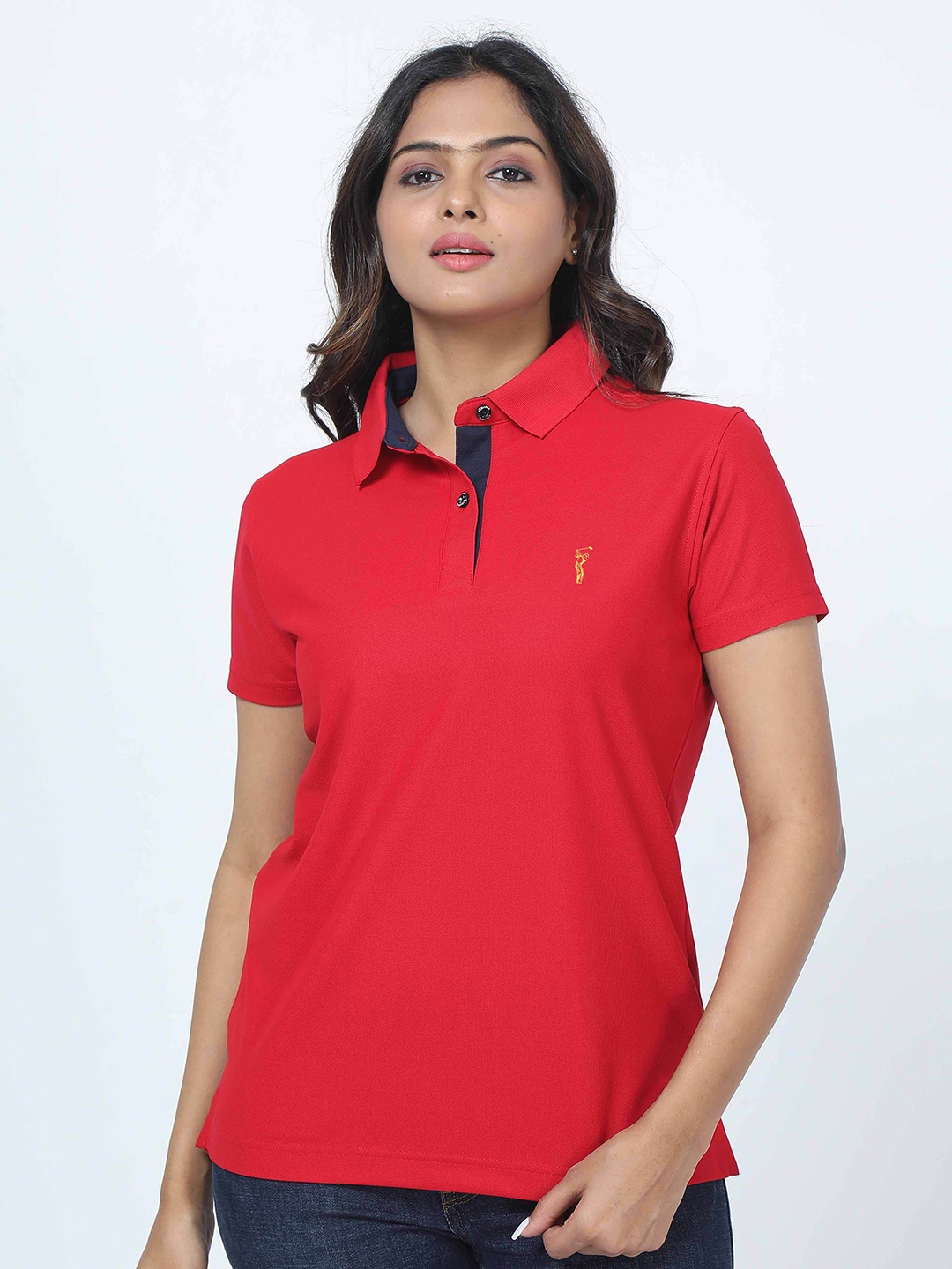 

STELLERS Polo Collar Dry Fit Golf T-shirt, Red