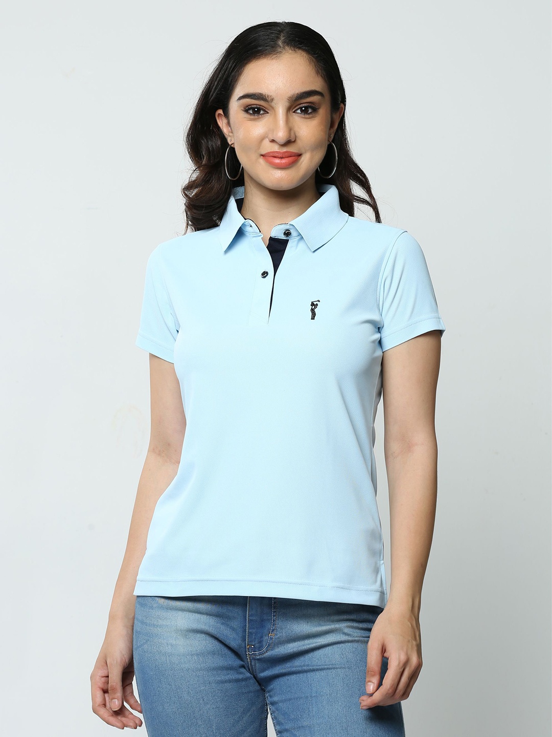 

STELLERS Polo Collar Dry Fit Training or Gym T-shirt, Blue